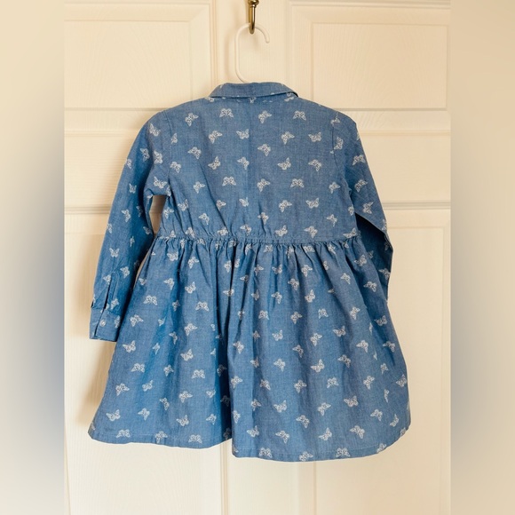 Chambray Toddler Girl Dress Sz 3t - Picture 3 of 4